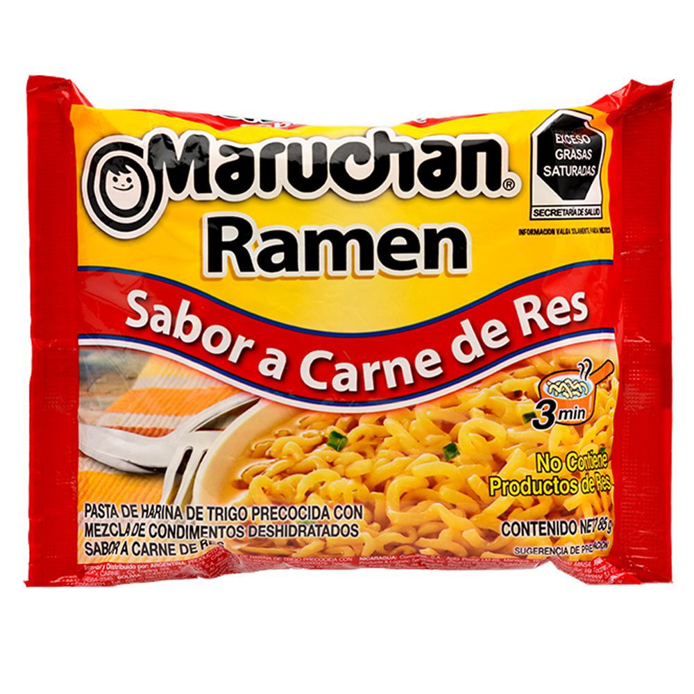 Caja 24pz Maruchan ramen carne de res 85g