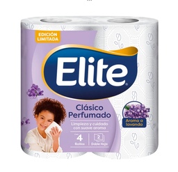 Bulto Papel Higiénico Elite Clásico Perfumado Lavanda 10/4pz